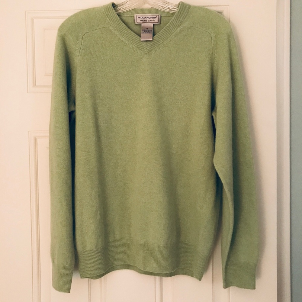 Men’s 2 ply cashmere sweater green